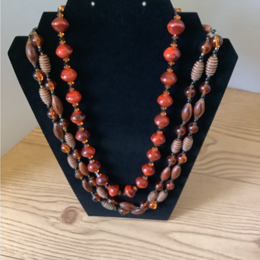 Two Unique Wooden Beaded Necklaces